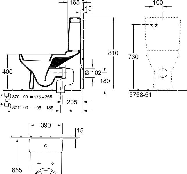 Villeroy&Boch O.Novo, Унитаз компакт, 56581001