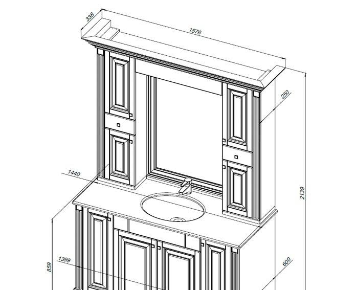 Aquanet Кастильо, Шкаф-зеркало, 00183176