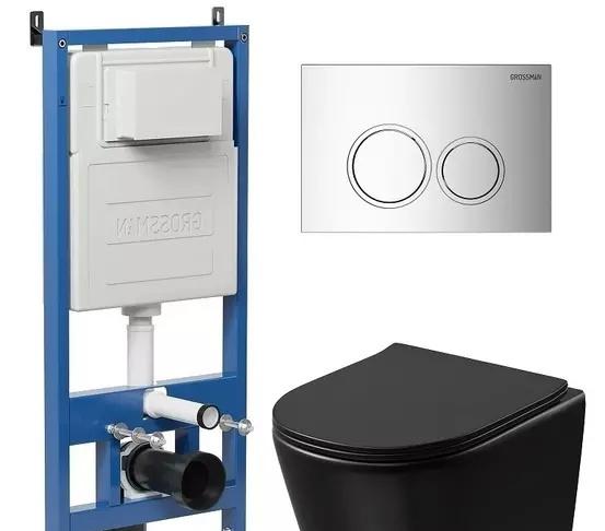 Grossman без коллекции, Унитаз подвесной с инсталляцией и кнопкой, 97.4477BMSQ.01.100