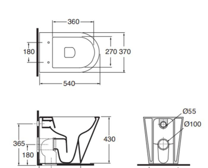 Azzurra Forma, Унитаз приставной, FMVCTPE00000BI/(FOR100E/P bi) / FMVCTPE00000BI
