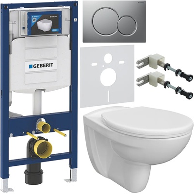 Geberit без коллекции, Унитаз подвесной с инсталляцией и кнопкой, 1.P301.6.S00.00B.F