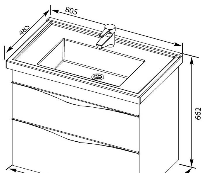 Aquanet Эвора, Тумба с раковиной, 00212701
