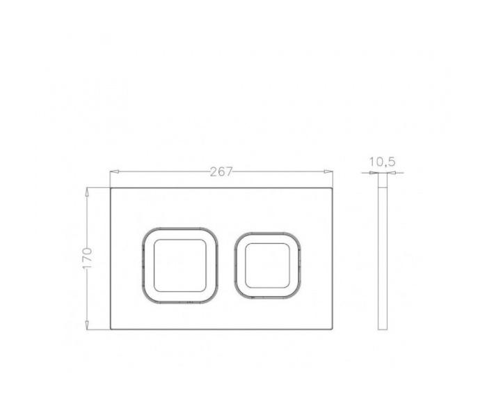 Кнопка смыва - Bettoserb, Djerma Sava Fix Slim, 1.6x26.7x17 см, 40006471