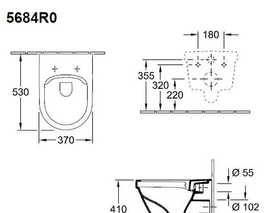 Villeroy&Boch Architectura, Унитаз подвесной, 5685HR01
