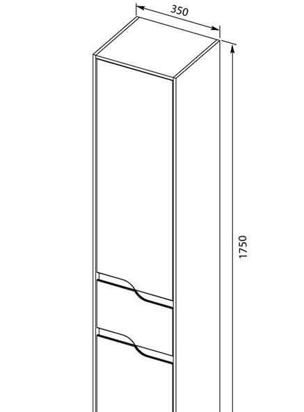 Aquanet Модена, Шкаф-пенал, 00196967