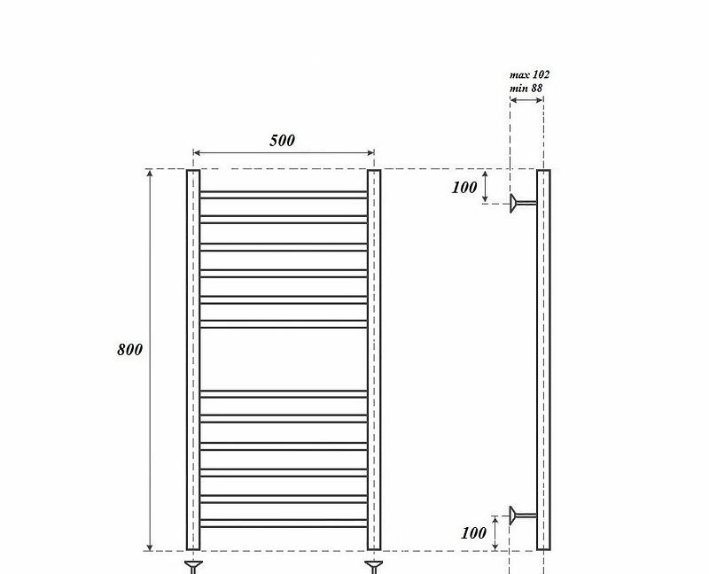 Полотенцесушитель водяной - Point, Аврора, 7x53.2x80 см, PN10158S
