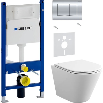 Geberit без коллекции, Унитаз подвесной с инсталляцией и кнопкой, AQ1363B-00