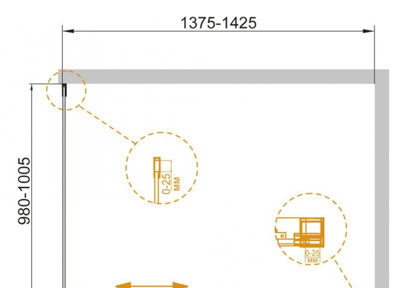 Душевой уголок - Cezares, Duet Soft, 140x100x195 см, DUET SOFT-AH-1-140/100-C-Cr