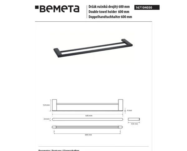 Bemeta Organic Black, Полотенцедержатель, 167104050