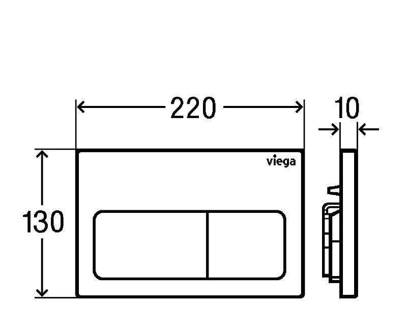 Кнопка смыва - Viega, Prevista, 10x22x13 см, 8601.1 / 773717