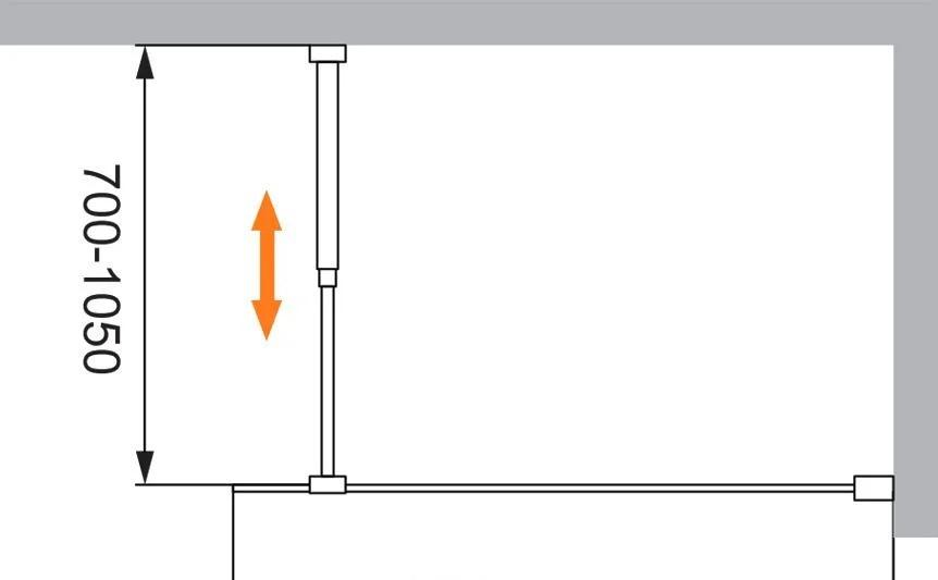 Душевая перегородка - Cezares, Liberta, 70x195 см, L-1-70-C-NERO / LIBERTA-L-1-70-C-NERO