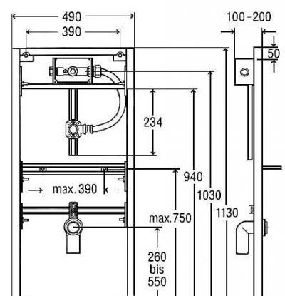 Инсталляция для писсуара - Viega, Eco plus, 20x49x113 см, 461843