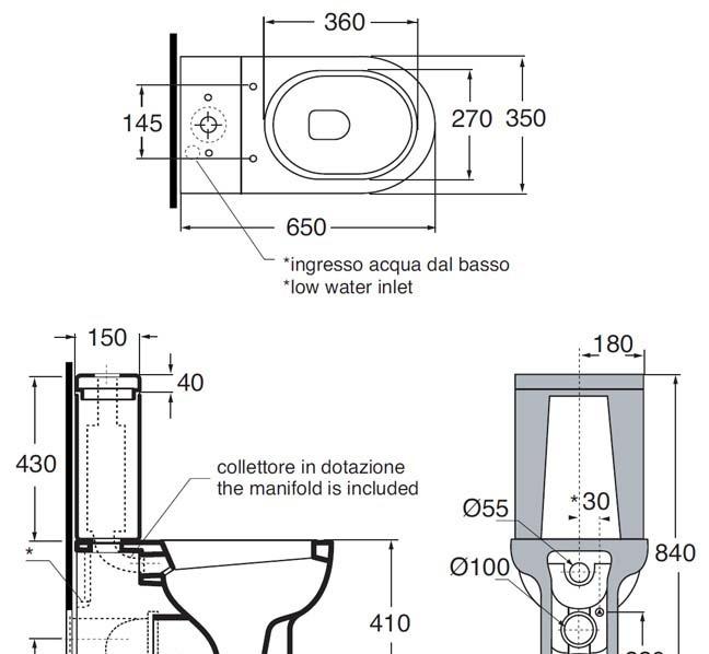 Azzurra Nuvola, Унитаз компакт, NUV100/MBP