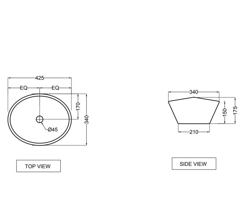 Раковина - Jaquar, Continental, 42.5x32x17 см, CNS-WHT-903