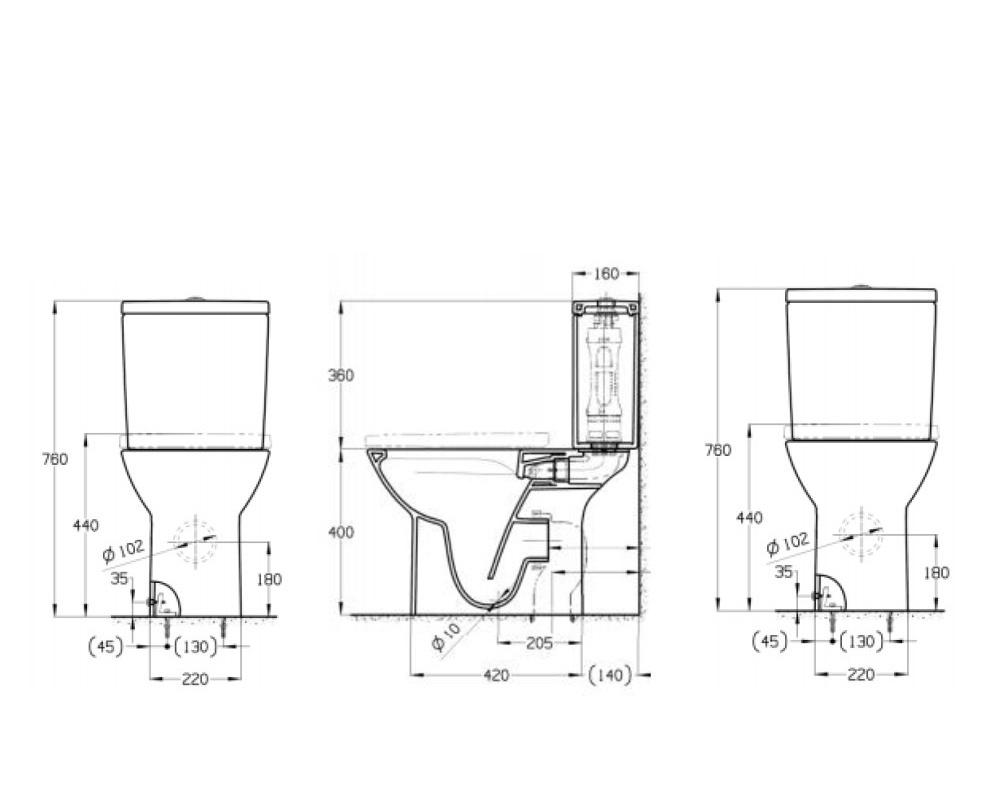 Roca Debba, Унитаз компакт, 34299P00Y