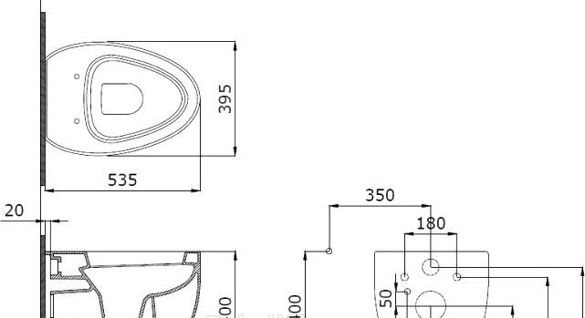 Bocchi Etna, Унитаз подвесной, 97.4411S.01.000