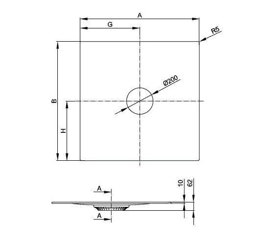 Душевой поддон - Bette, BetteAir, 90x90x1.6 см, 7350-000 T2