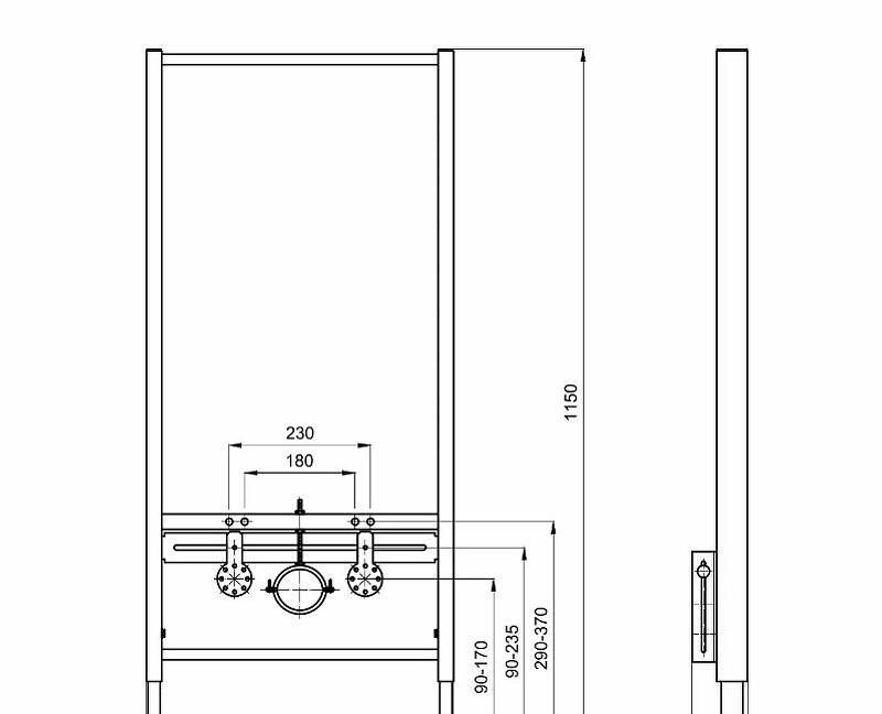 Инсталляция для биде - Aquatek, Standart, 9x50x115 см, INSB-0000001