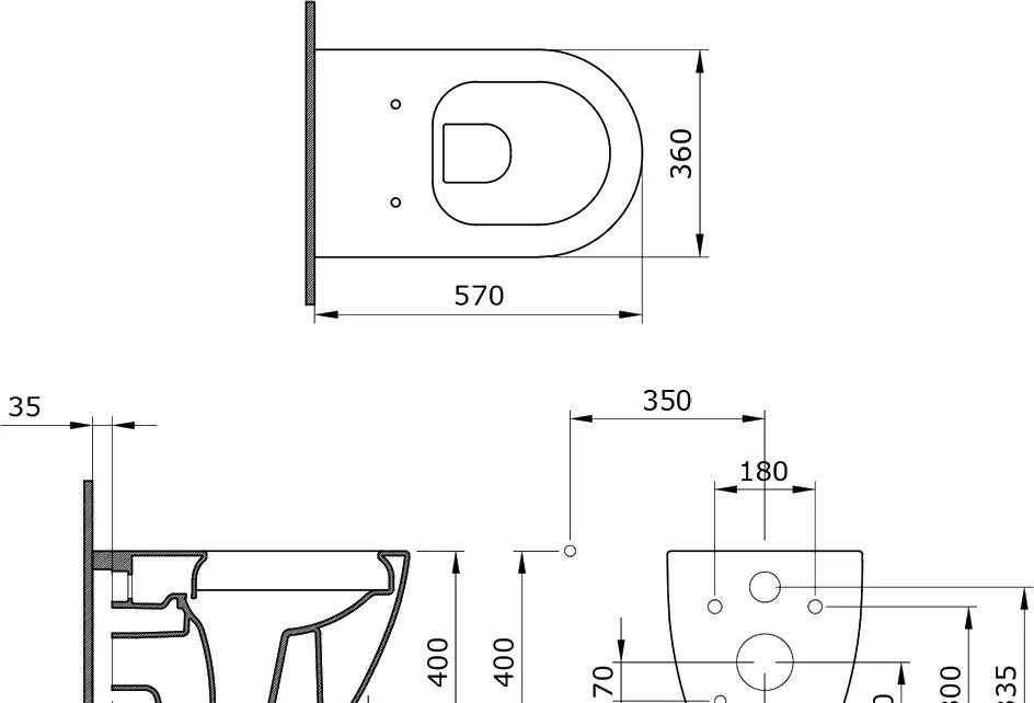 Bocchi Venezia, Унитаз подвесной с инсталляцией и кнопкой, CLA100B1/SOSK