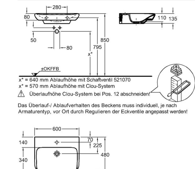 Geberit MyDay, Раковина, 125460600