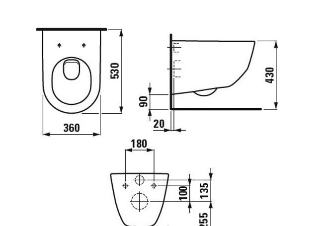 Laufen Pro, Унитаз подвесной, 00188158 / 8.2096.6.000.000.1