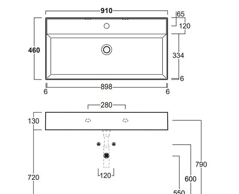 Раковина - Simas, Agile, 46x91x13 см, A192185