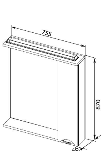 Aquanet Гретта, Шкаф-зеркало, 00173986