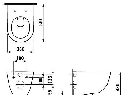 Laufen Pro, Унитаз подвесной, 8.2095.6.000.000.1