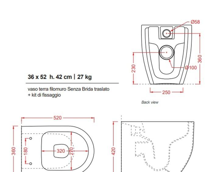 ArtCeram Monet, Унитаз приставной, MNV002 01 00