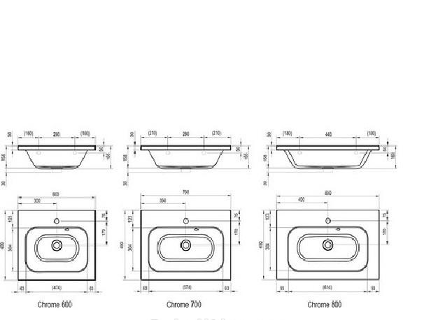 Ravak Chrome, Умывальник, XJG01170000
