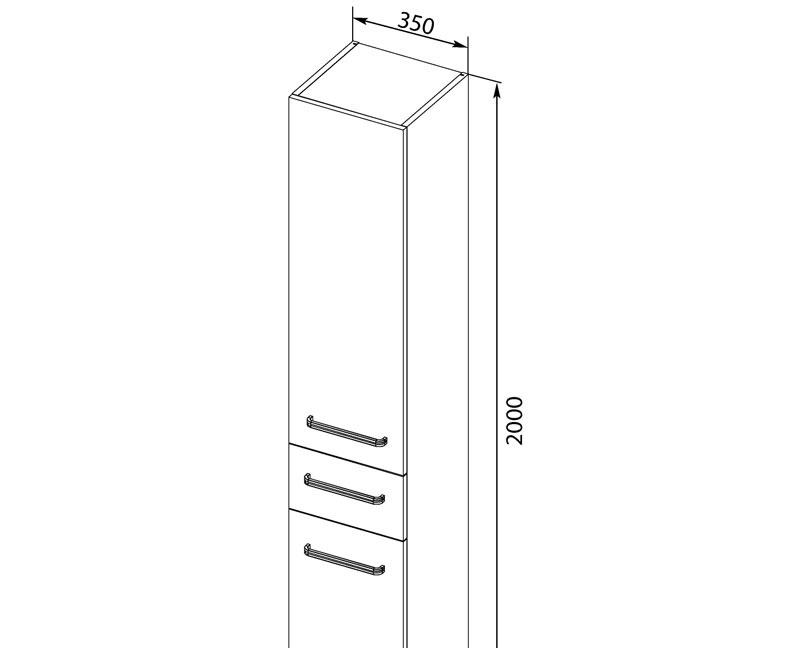 Aquanet Сиена, Шкаф-пенал, 00189246