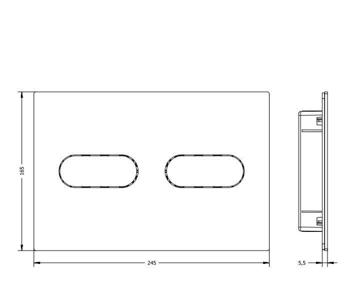 Кнопка смыва - ArtCeram, Inox, 0.55x24.5x16.5 см, 711.000.BM