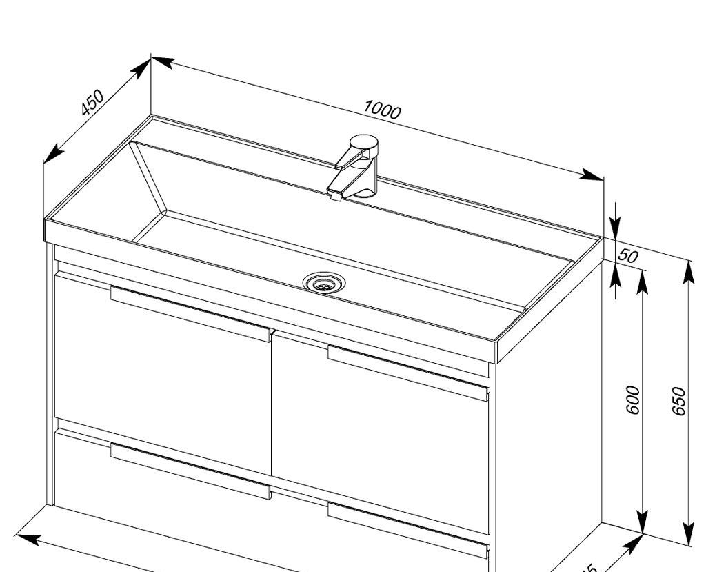 Aquanet Тиана, Тумба для раковины, 1.WH11.0.225 / 1WH110225