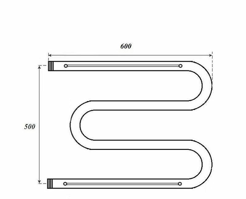 Полотенцесушитель водяной - Point, М-образный, 5.6x53.2x60 см, PN38556P