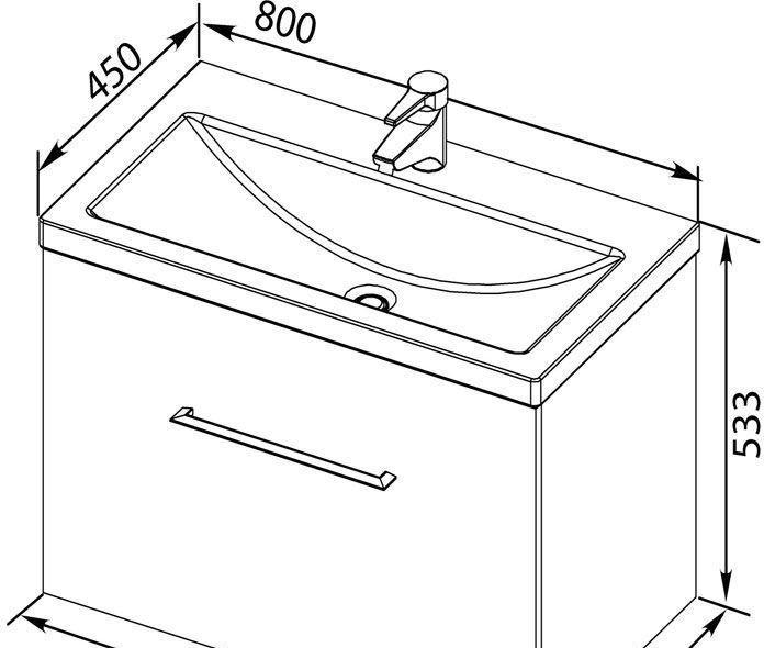Aquanet Порто, Тумба с раковиной, 00212577