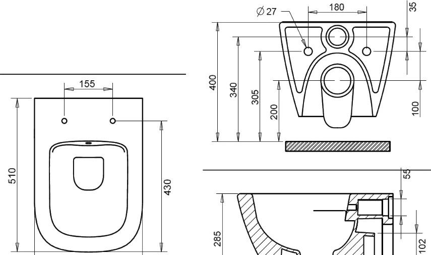 Geberit без коллекции, Унитаз подвесной с инсталляцией и кнопкой, CT8708
