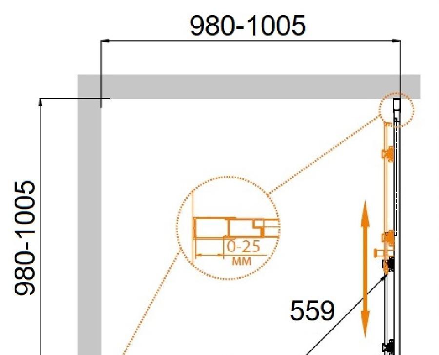 Душевой уголок - Cezares, без коллекции, 100x100x190 см, MOLVENO-A-2-100-C-GM-IV