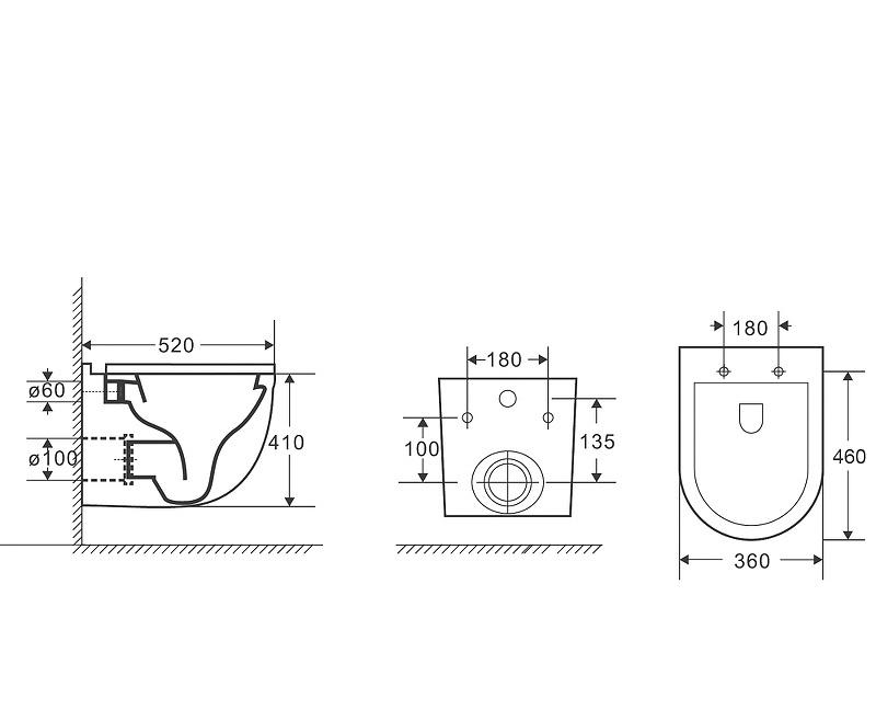 Grossman без коллекции, Унитаз подвесной, GR-4483SQ