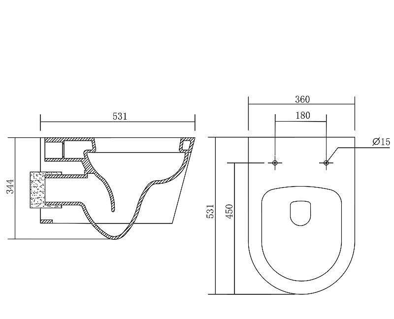 Aquatek Бетта, Унитаз подвесной с инсталляцией и кнопкой, SET EY AQUATEK БЕТТА KDI18