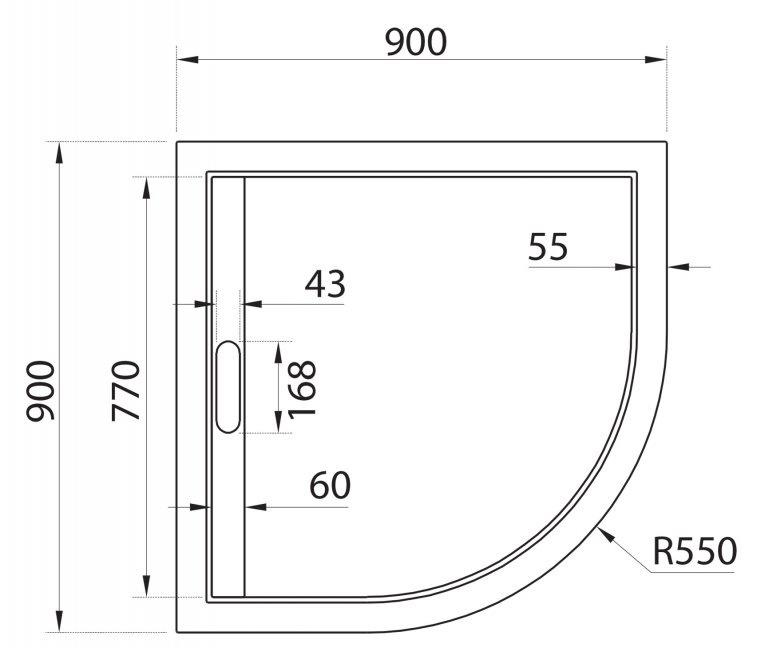 Душевой поддон - Cezares, Tray, 90x90x3 см, AS-R-90-30-NERO / TRAY-AS-R-90-30-NERO