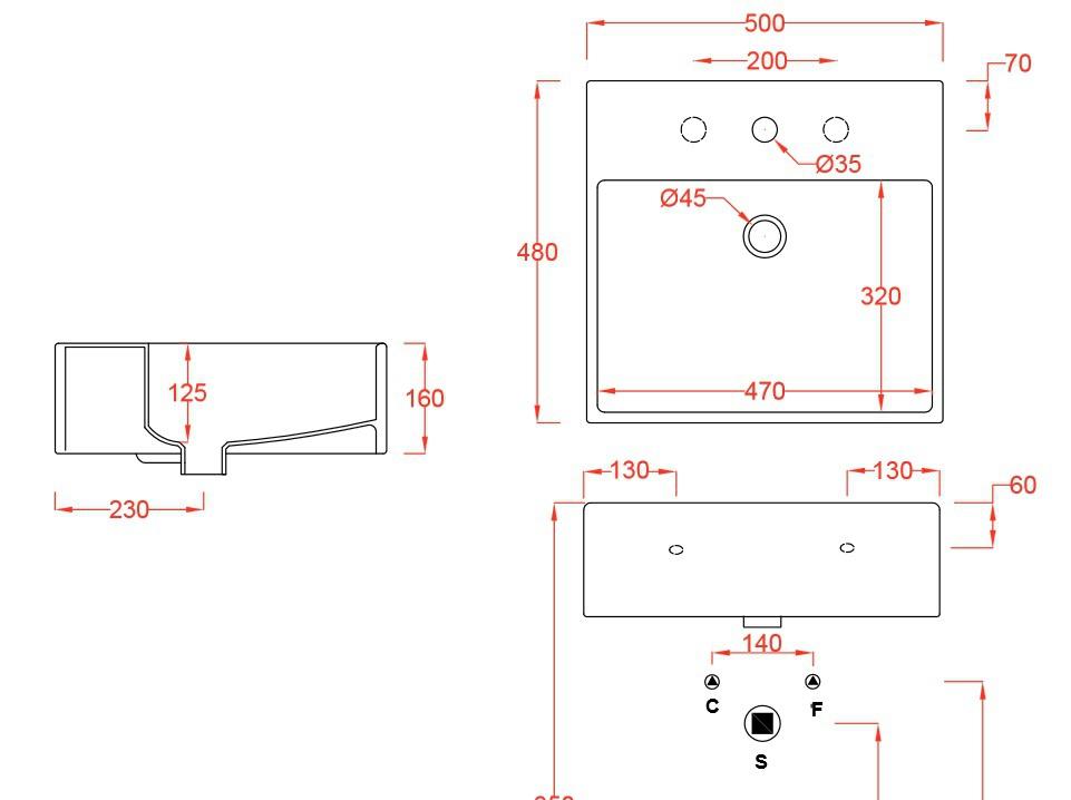 ArtCeram Quadro, Раковина, QUL002 01 00