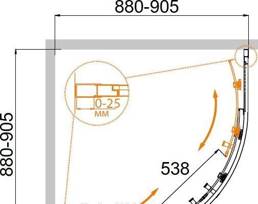 Душевой уголок - Cezares, без коллекции, 90x90x190 см, MOLVENO-R-2-90-C-GM-IV