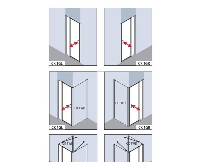 Душевая дверь - Kermi, Cada XS, 110x200 см, CK1GL11020VPK