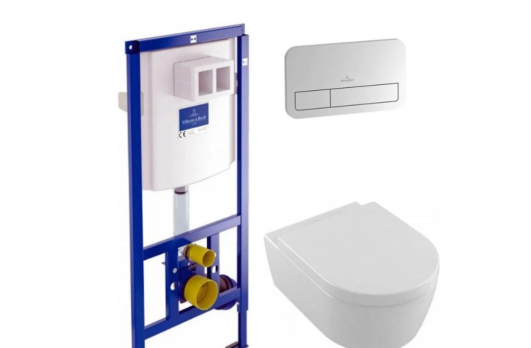 Villeroy&Boch Avento, Унитаз подвесной с инсталляцией и кнопкой, Вн УнЗ10