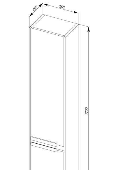 Aquanet Тиволи, Шкаф-пенал, 00180069