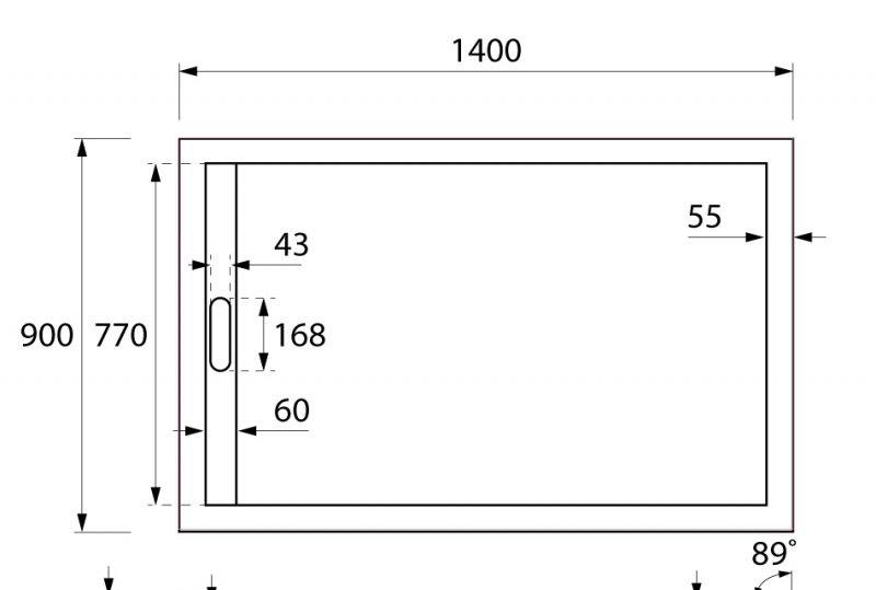 Душевой поддон - Cezares, Tray, 90x140x3 см, AS-AH-140/90-30-W / TRAY-AS-AH-140/90-30-W