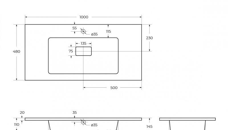 Cezares без коллекции, Раковина, CZR-1000/480-LV-MR-PRS