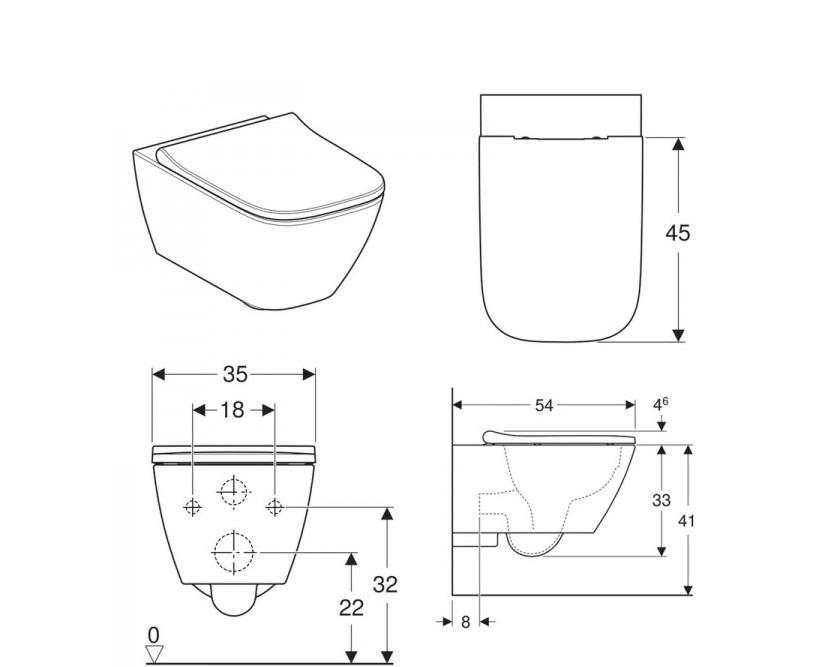 Geberit Smyle, Унитаз подвесной, 500.685.01.1