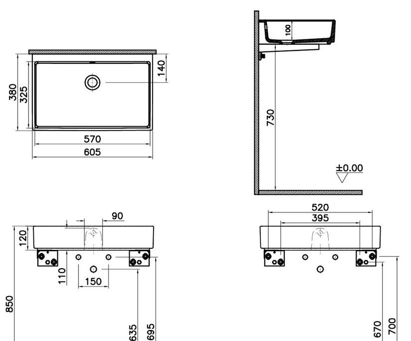 Vitra ArchiPlan, Раковина, 7404B003-0012