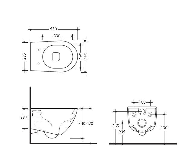 Kerasan Aquatech, Унитаз подвесной, 371401
